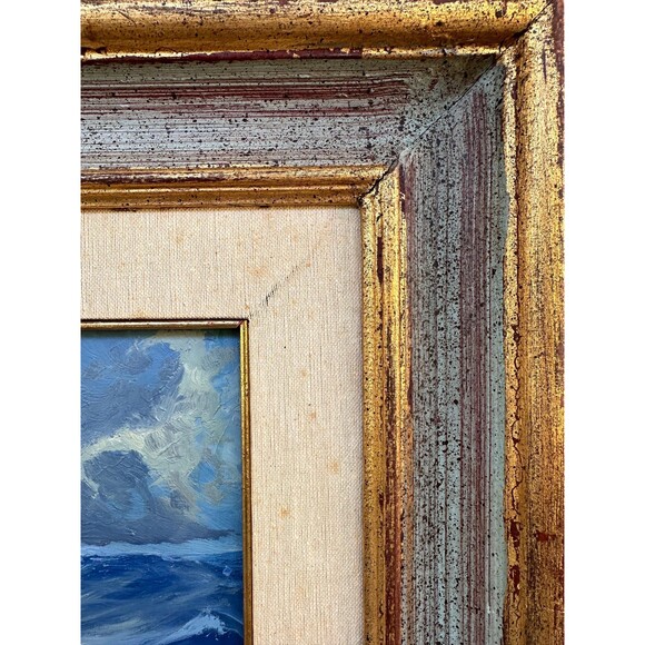 Vintage Signed Seascape Oil Painting by E. Walter | Ocean Waves | Coastal France - Picture 8 of 9